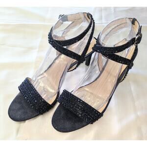 Alex Marie Parlyn Navy Strappy Dressy Sparkly Sandals Size 10M Prom Wedding